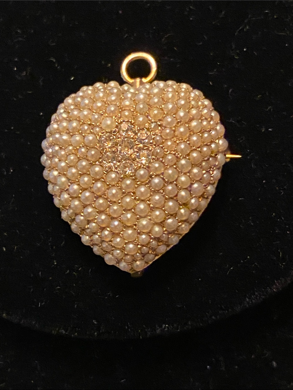 14k  Watch Pin with Rose Cut Diamonds/ Pearls